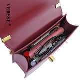 Personalised metallic turn-lock chain crossbody satchel